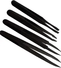4 pc Anti-Static Electric Tweezer Set
