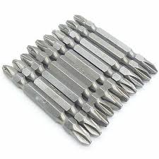 10 pc Souble Sided Phillips Screwdriver Bit Set 1/4" Hex Shank 2 1/2" Length