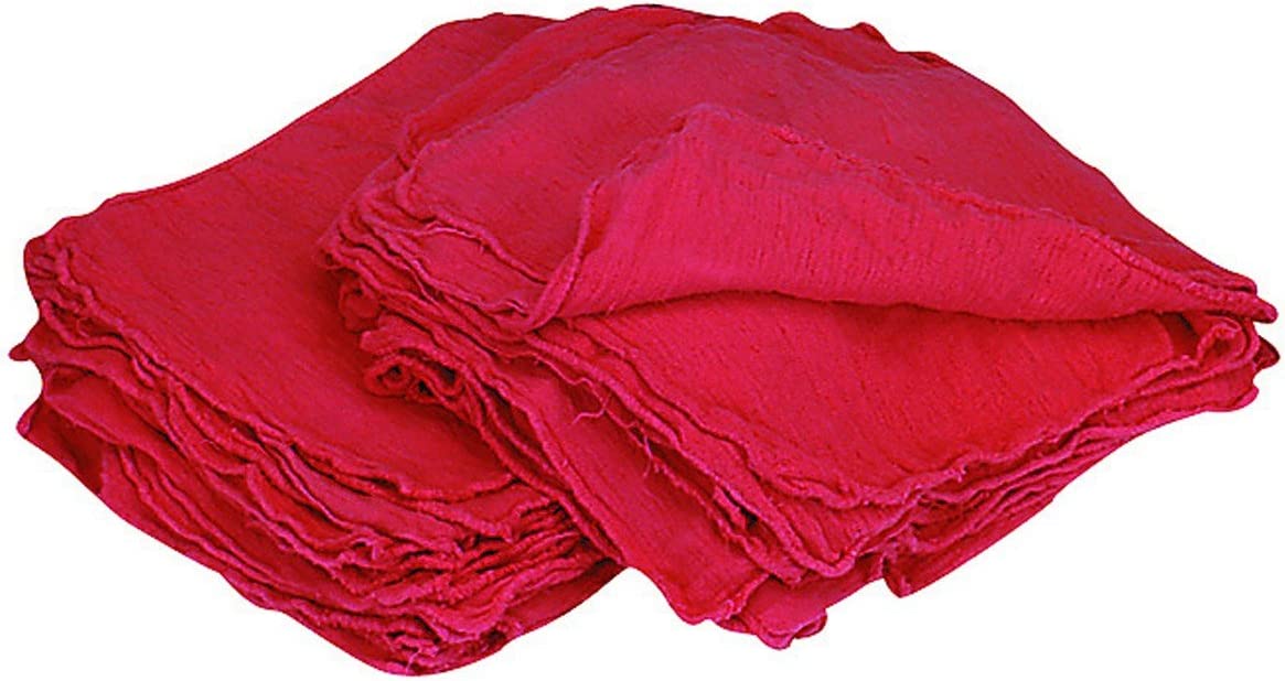 25 PACK RED SHOP TOWELS MULTI-USE 100% COTTON 1