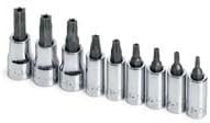 19769 SK 9 pc 1/4" and 3/8" Dr. Tamper Proof Torx Bit Socket Set T10 to T50