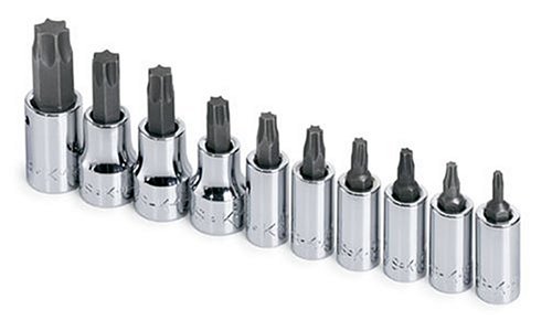 SK 10 pc 1/4" and 3/8' drive Torx Bit Set T10 to T55 Made in the U.S.A.