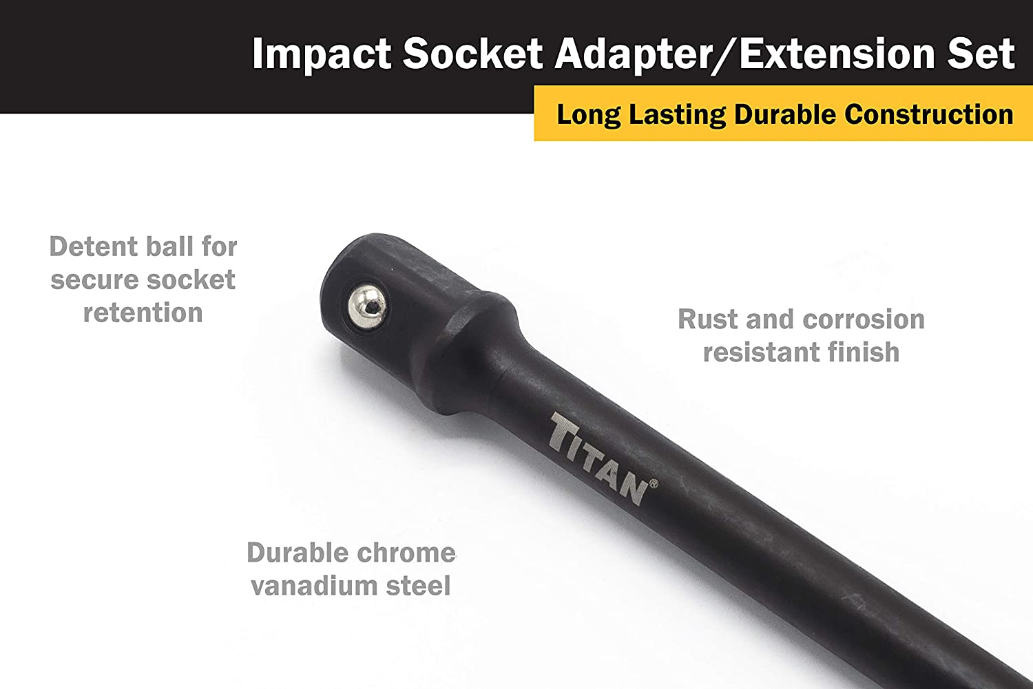 3 Pc. 6" Long Socket Adapter Set by TITAN 2