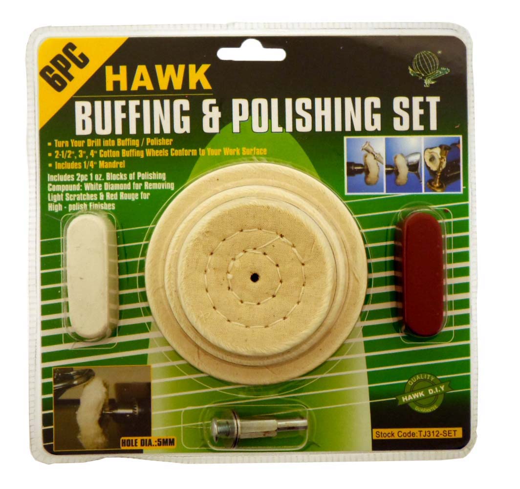  6 pc Buffing and Polishing Set 1/4" Shank