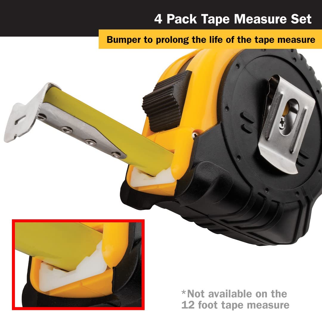 4 Pack Getta-Grip Tape Measure Set, 10902