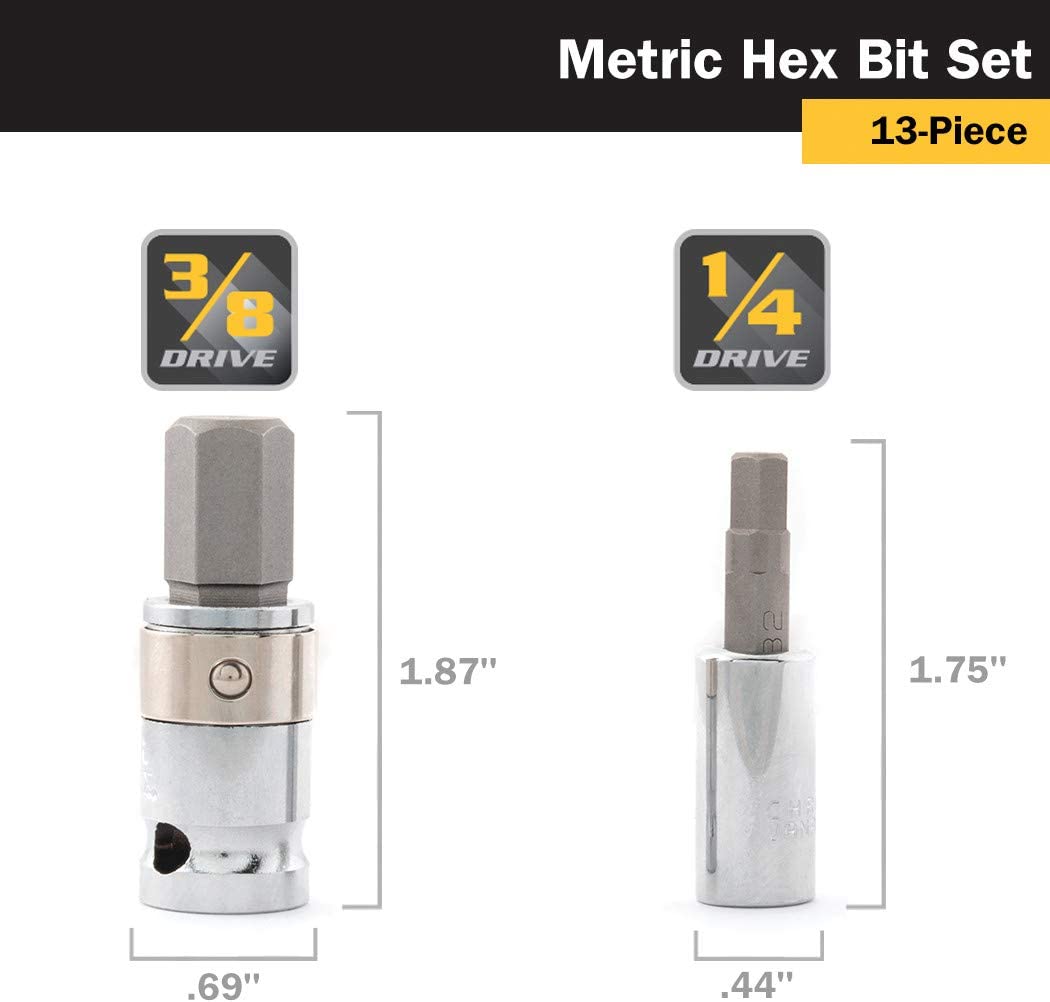 13 Pc. Metric Hex Bit Set  by TITAN 3