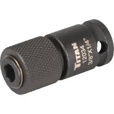 TITAN Quick Change Impact Adaptor Converts 3/8" Drive to 1/4" Hex Drive