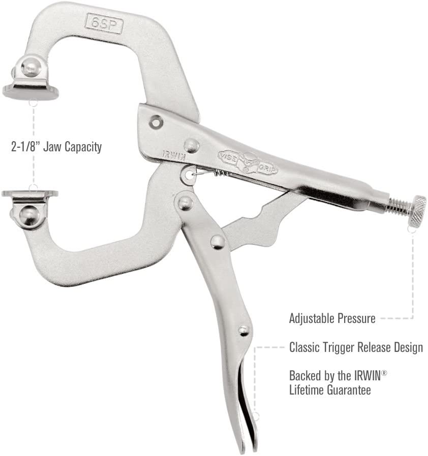 VISE-GRIP 6" C-Clamp With Swivel Pads Locking Plier 1