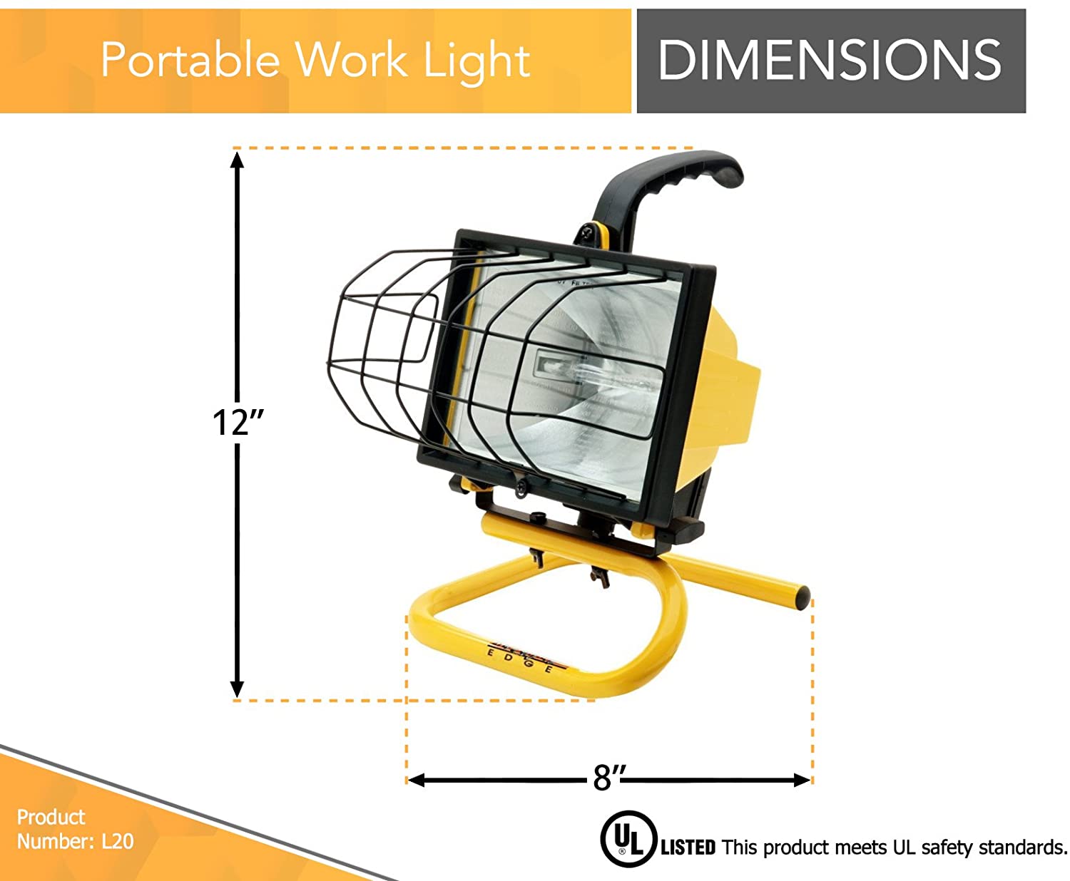 500 Watt Portable Work Light Size & Fit Guide 