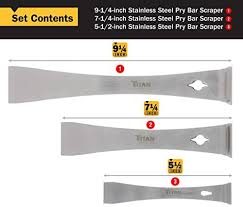 TITAN 3 pc. Prybar/Scraper Set Size & Fit Guide 