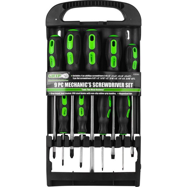 9 Pc Mechanic's Screwdriver Set by GRIP