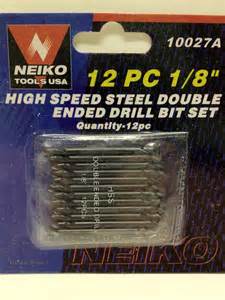 12 Piece 1/8" Double End High Speed Steel Bits