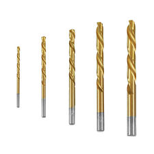Neiko 5 pc Left Hand Titanium Drill Set Sizes: 1/8",3/16",1/4",5/16" & 3/8"