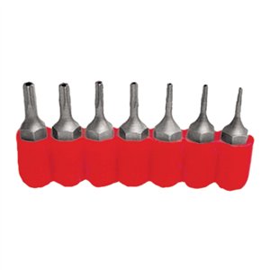 7 pc Tamper Torque Bit Set Sizes: TT-7 to TT-25