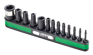 16039 TITAN 13 pc 1/4" & 3/8" Drive Drive Tamper Resistant Impact Star Bit Set TT8 to TT55