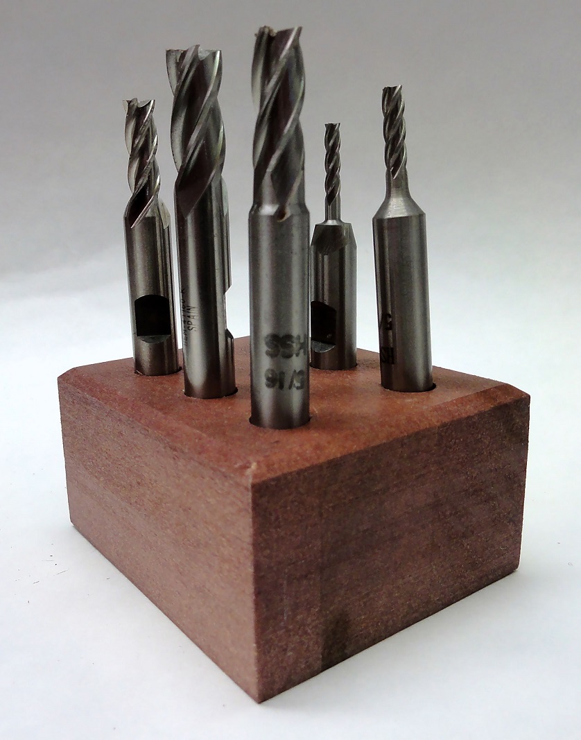 241A 6 pc 3/8" Shank Double End Four Flute H.S. End Mill Set Sizes: 1/8" to 3/8"