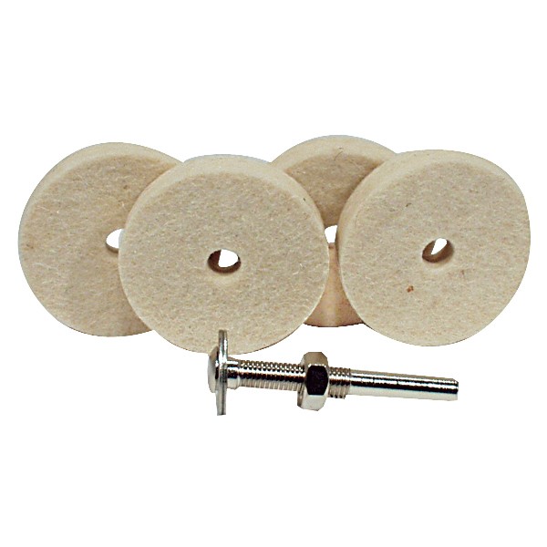 4-WHEEL POLISHING KIT WHITE FELT FOR FINE POLISHING 1/4" SHANK