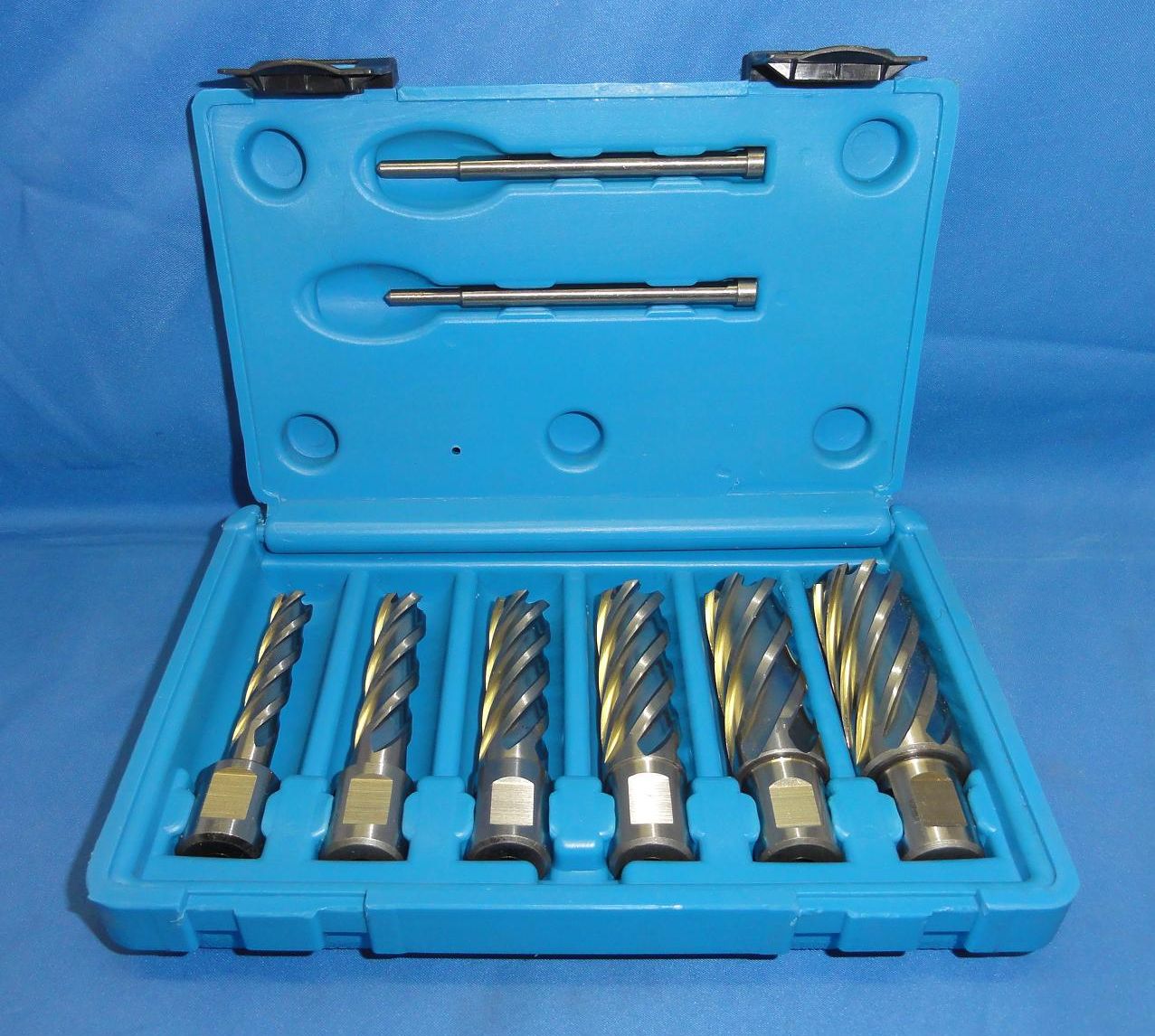 8PC ANNULAR CUTTER SET HIGH SPEED STEEL WITH WELDON SHANKS