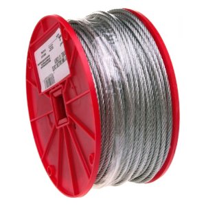 1/4" x 500 ft.(reel) Aircraft Cable 7 x 19 Galvanized Steel Fine Quality