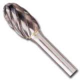 SE-3-NF 3/8" x 5/8" x 2 3/8" NF Oval Shape Carbide Burr For Aluminum 1/4" Shank Made in U.S.A.