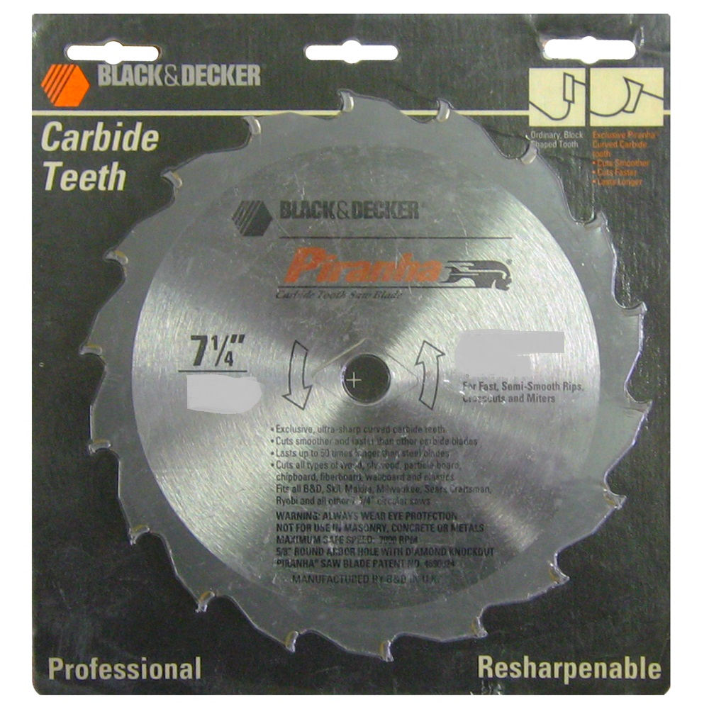 BLACK & DECKER 9 x 30 TEETH CARBIDE TIPPED PIRANHA CIRCULAR SAW BLADE, 73-739