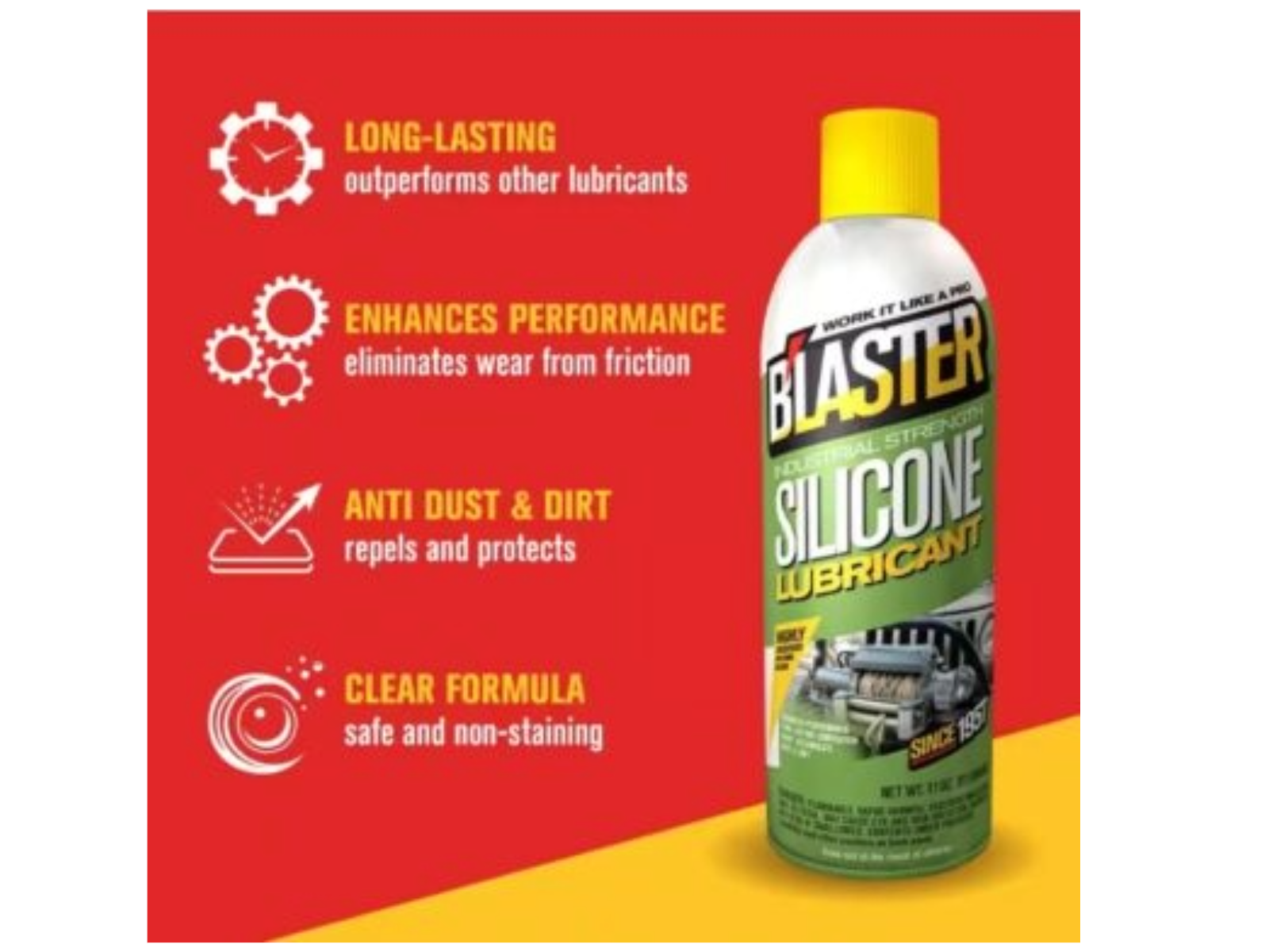 Blaster Industrial Strength Silicone Lubricant Spray, 11 oz. 1