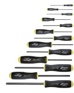 BONDHUS 13PC. BALLDRIVER SCREWDRIVER SET SAE SIZES:.050 TO 3/8"