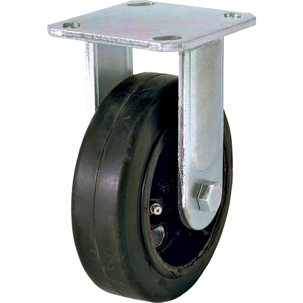 6" x 2" Rigid Caster (Molded Rubber Wheel)