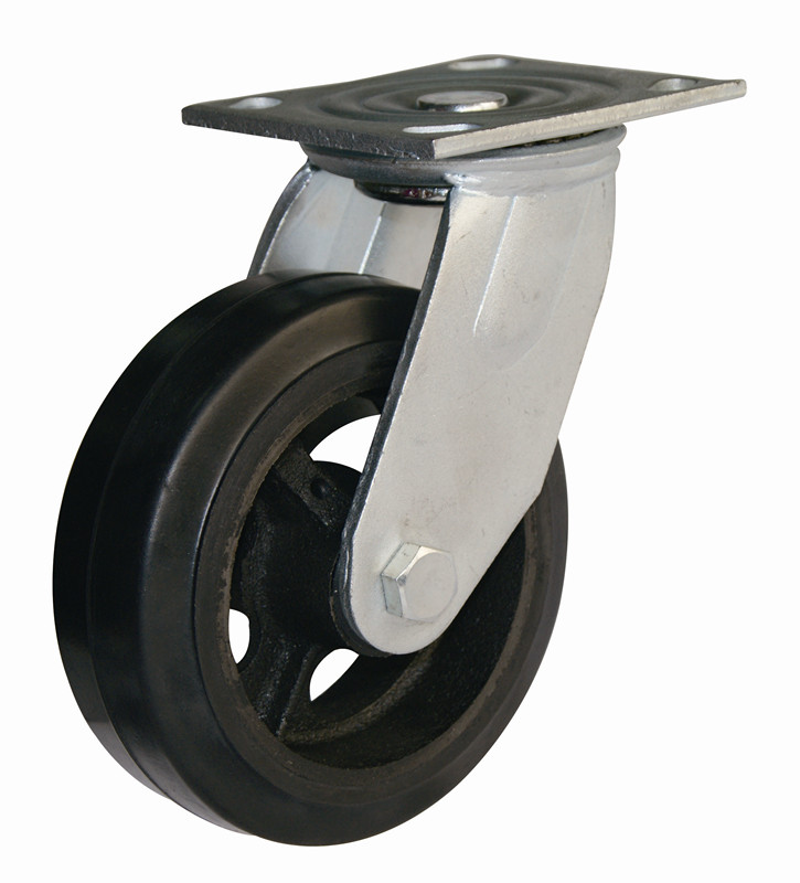 6" x 2" Swivel Caster (Molded Rubber Wheel)