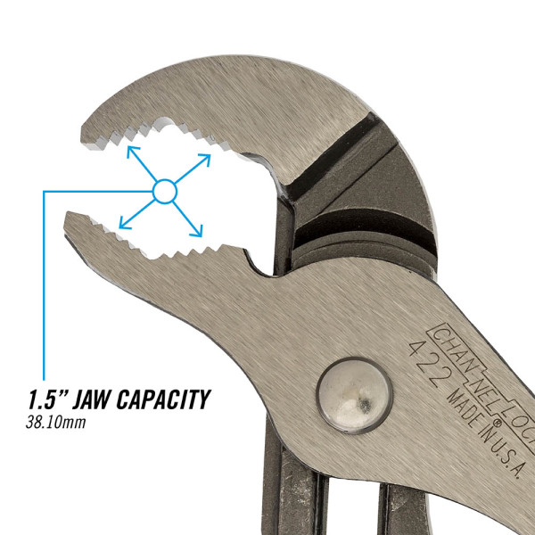 CHANNELLOCK 9 1/2" TONGUE-N-GROOVE CURVED JAW PLIER MADE IN U.S.A.  2