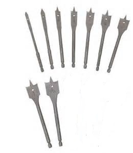 9PC WOOD BORING BIT SET 3/8" to 15/16" 6" Long x 1/4" HEX MADE IN U.S.A.