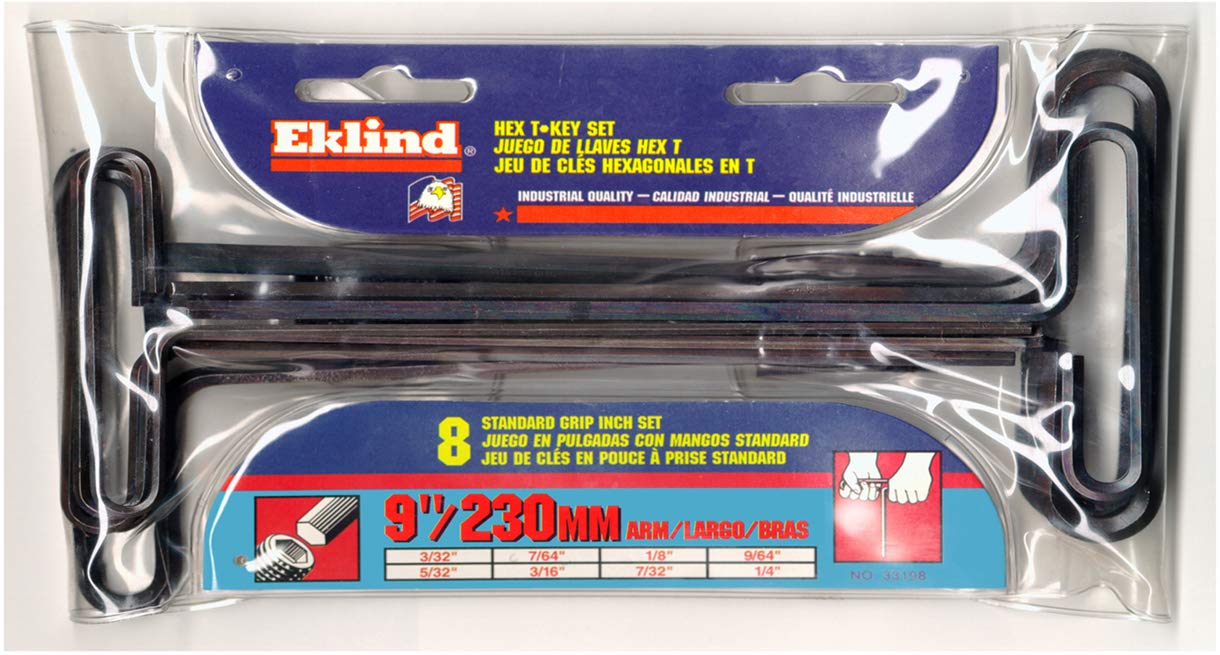 Eklind 8 Pc. 3/32" to 1/4" S.A.E. 9" Long "T" Handle Service Kit 1