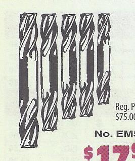 5 pc 3/8" Shank Four Flute Double End H.S. End Mill Set Sizes: 1/8" to 3/8"