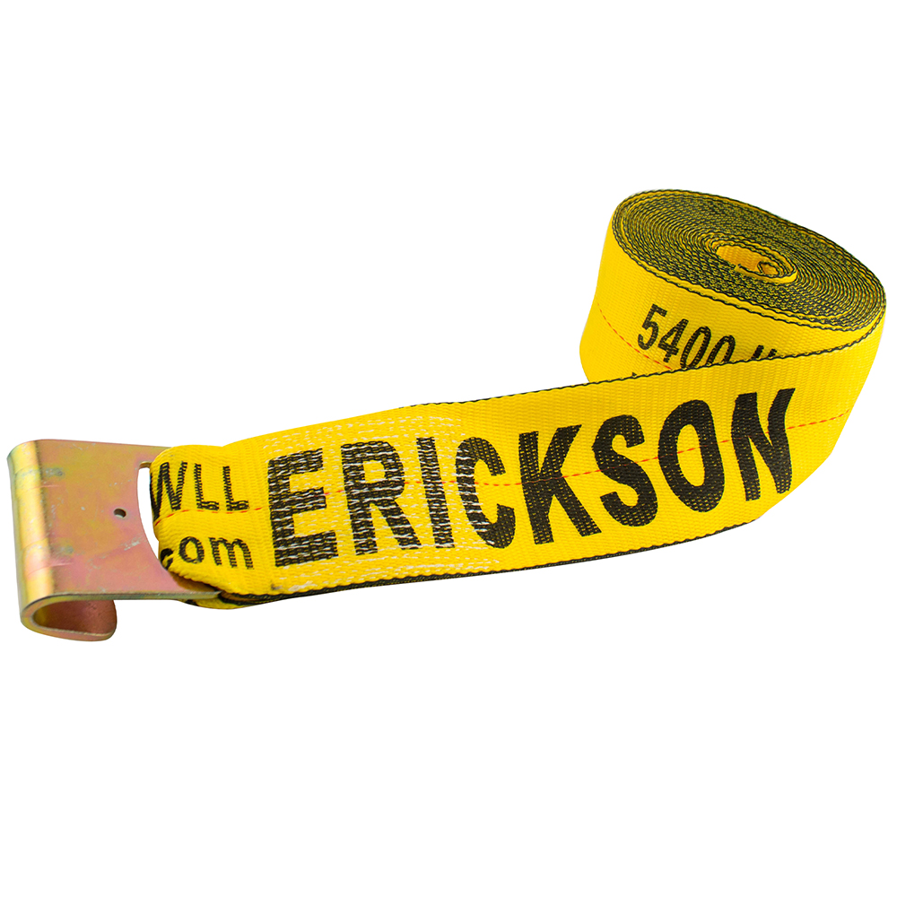 4" x 30' WINCH STRAP WITH FLAT HOOK by ERICKSON 1