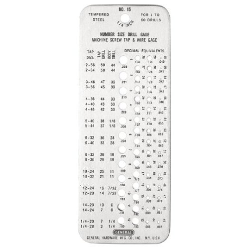 GENERAL DRILL GAGE NO.1 TO NO.60 60 HOLES MADE IN U.S.A.