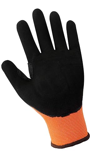 Arctic Tuff Latex Double-Coated Thermal Glove, Hi-Vis Orange/Black, Cut Level A2, 12/pair