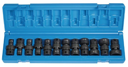 Grey Pneumatic 12 pc 3/8" drive SAE Impact Universal Socket Set Sizes: 5/16" to 1"