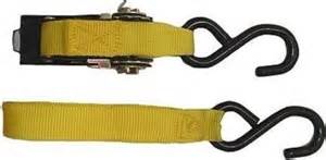 1" x 15 ft Ratchet Tie Down Nylon S-Hook 100 lbs Cap