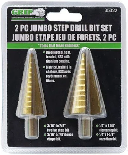 2 Pc. Jumbo Step Drill Set Titanium Coated  1