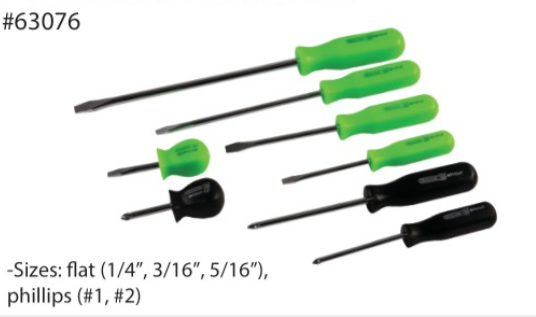 8 Pc. SCREWDRIVER SET by GRIP