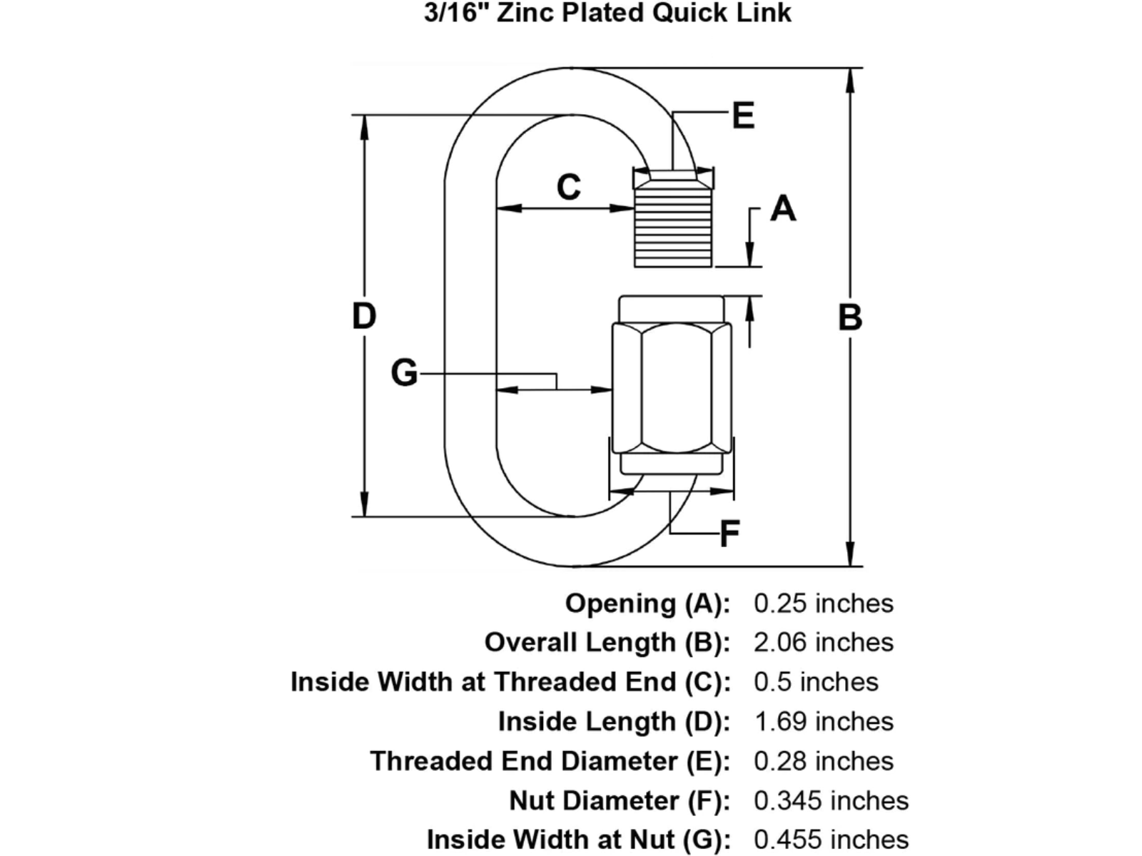 3/16" Quick Links (sold in a pack of 10) 3