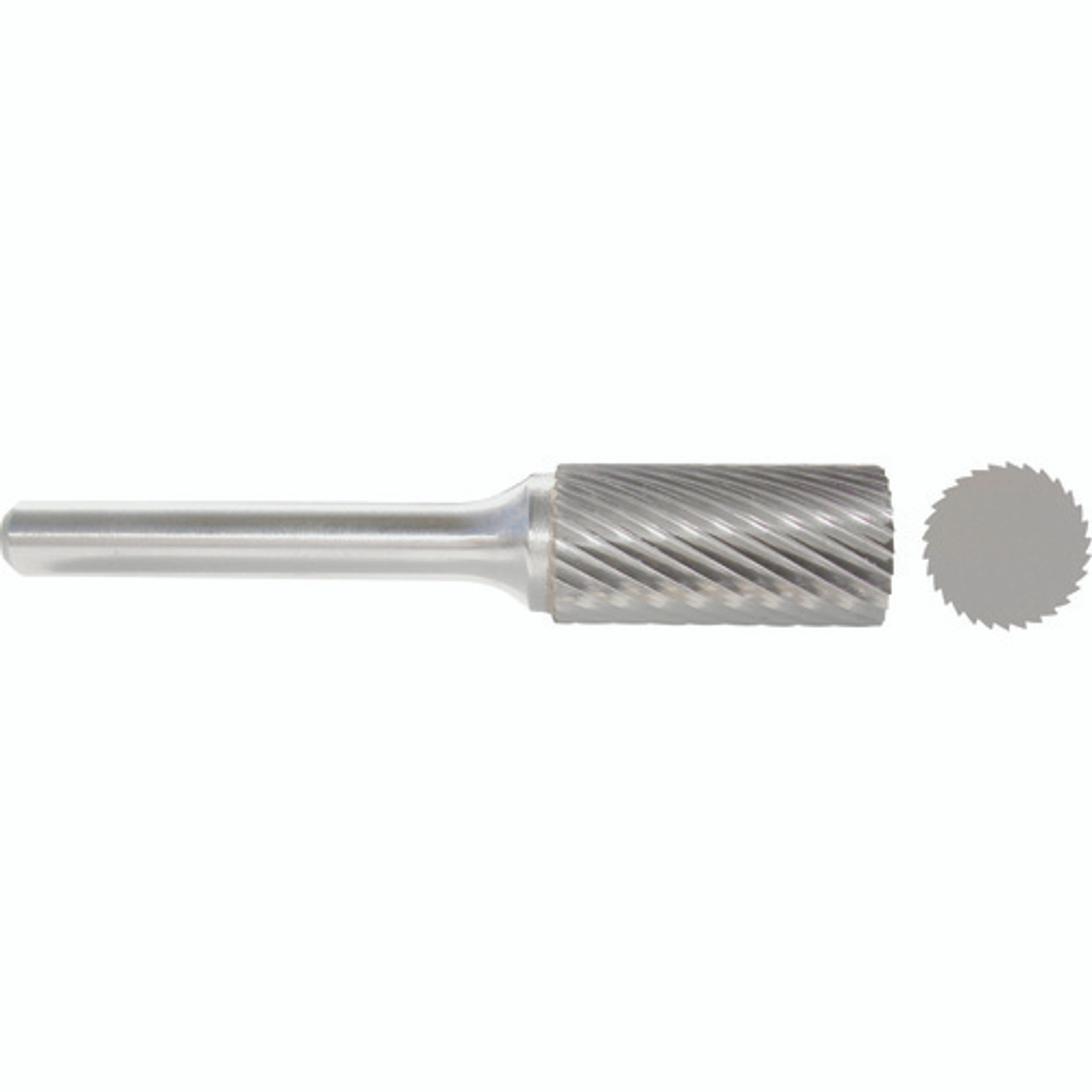 1/4" Shank 1" x 1" Cylindrical Shape Single Cut Carbide Burr 1