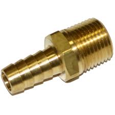 3/8" NPT Male Pipe x 1/4" Hose I.D. Solid Male Hose Barb