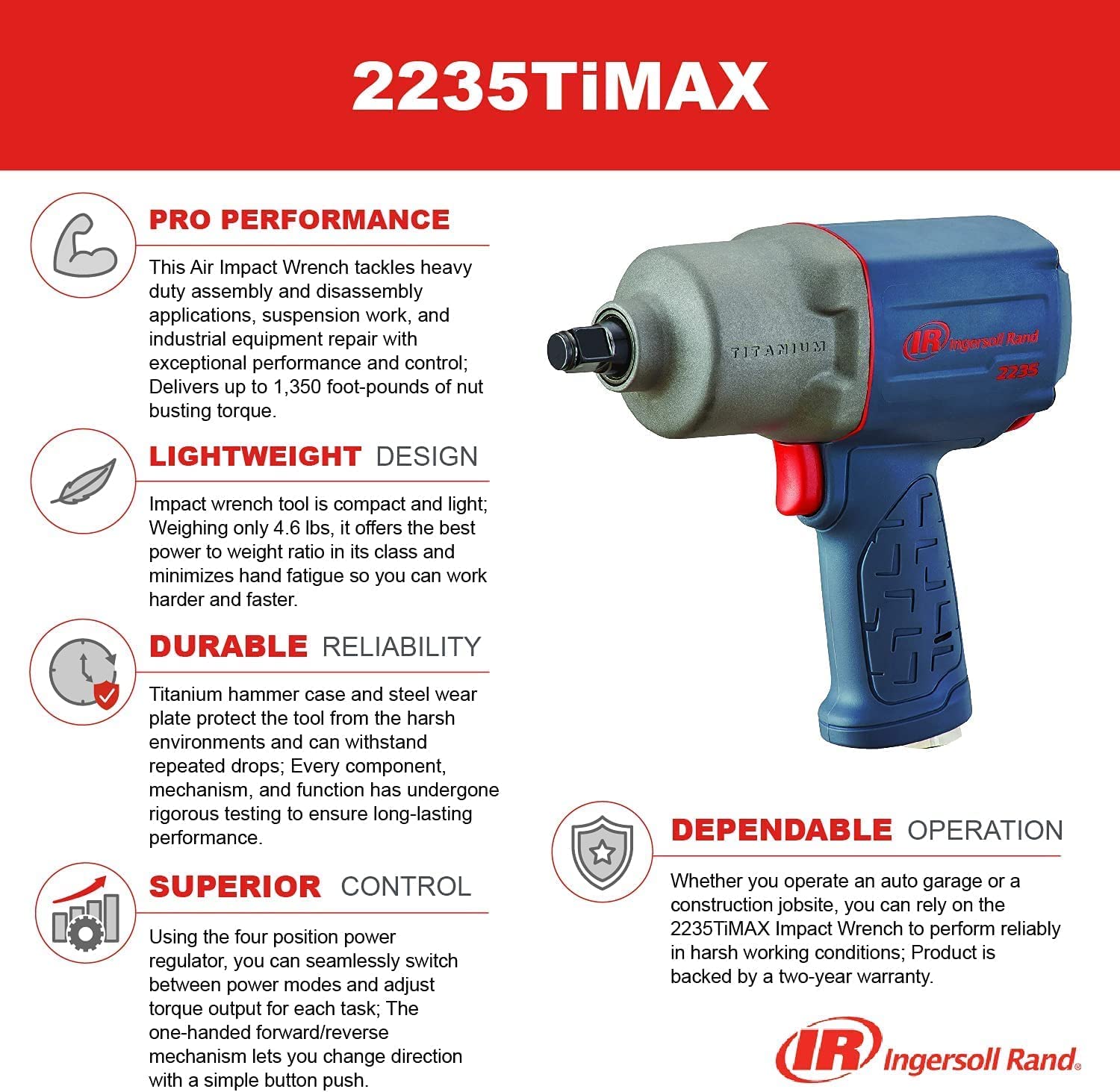 Ingersoll-Rand 1/2" drive Air Impact Wrench Most Popular 2