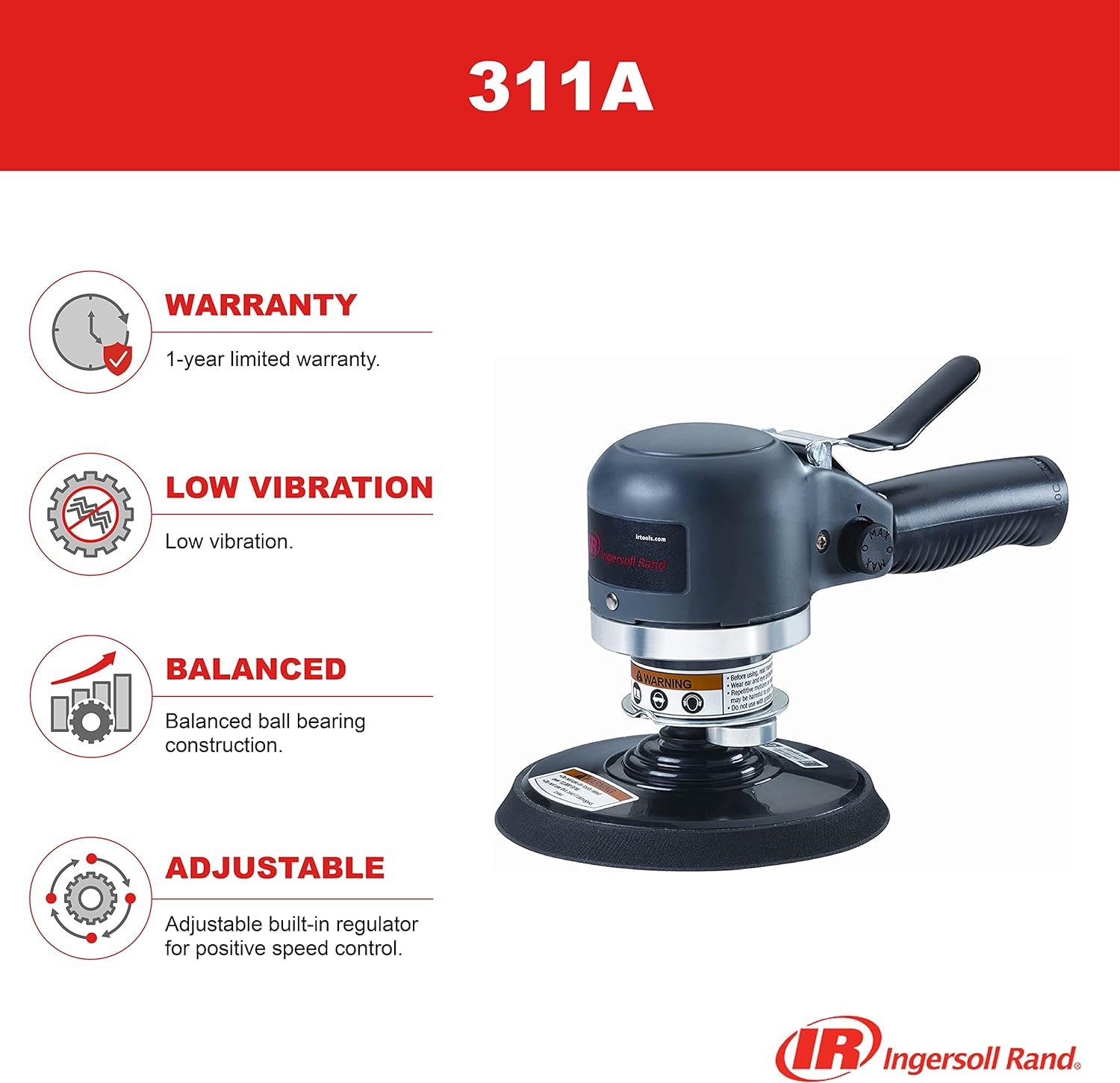 6 Orbital Air Dual-Action Quiet Air Sander by INGERSOLL RAND 2