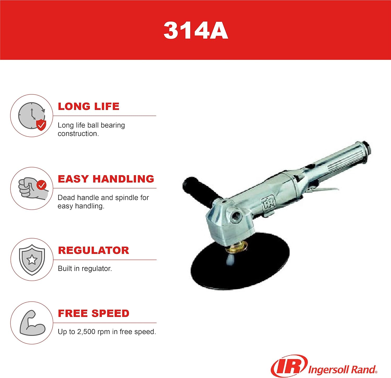 INGERSOLL-RAND 7" PAD H.D. AIR ANGLE POLISHER/BUFFER 2