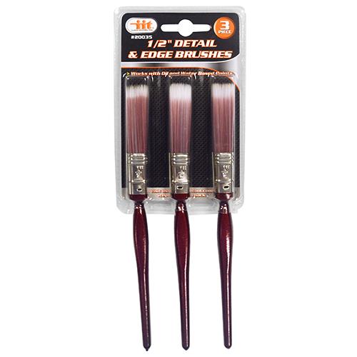 3 Pc 1/2" Detail & Edge Brushes