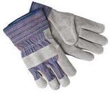 1 DOZEN LEATHER PALM WORK GLOVES (SIZE LARGE)