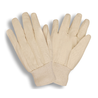 WHITE COTTON CANVAS GLOVES SIZE LARGE (1 Dozen)