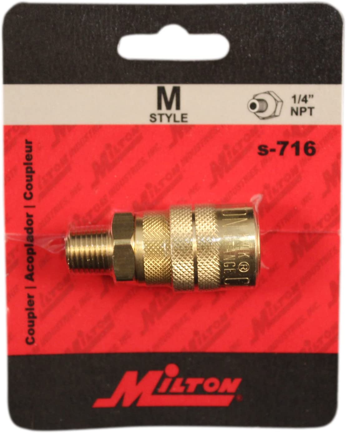 Milton 1/4" MNPT Male M-STYLE KWIK-CHANGE Coupler  2