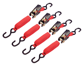 4 Pc. 1"  X 15"  LOCKING RATCHET TIE DOWN SET 
